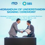 MD Entertainment Tbk (“MD Entertainment” atau “Perseroan”) (IDX: FILM), dan SBS Co., Ltd. (“SBS”) mengumumkan penandatanganan Nota Kesepahaman tentang Kerja Sama Strategis dalam Bisnis Konten dan Media. Foto: Istimewa